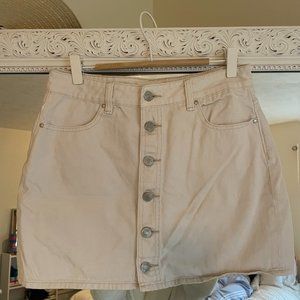 PacSun Off-White Denim Skirt